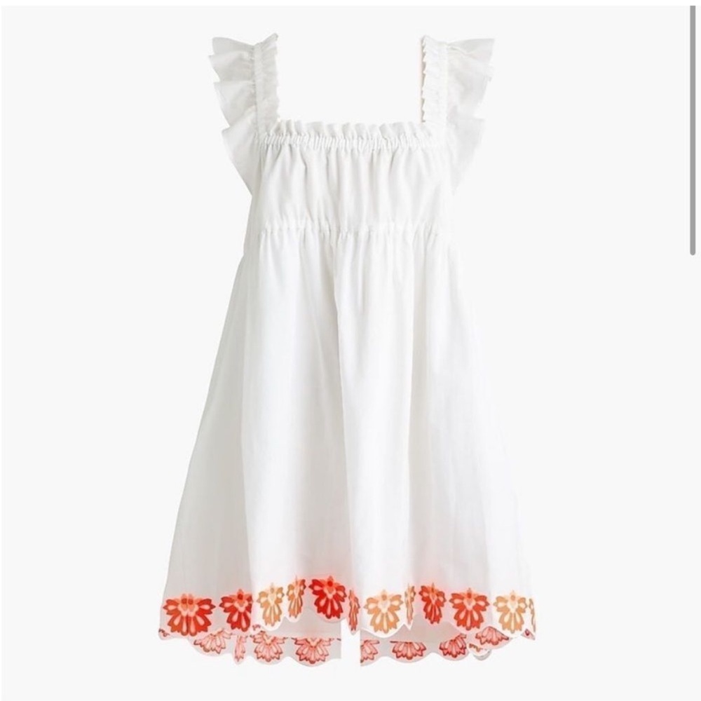 NEW J. Crew Factory Flutter-sleeve Mini Dress with Neon Embroidery, Size 18